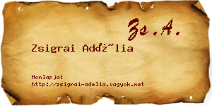 Zsigrai Adélia névjegykártya
