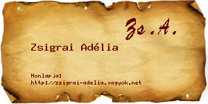 Zsigrai Adélia névjegykártya